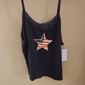 Modern Lux Navy Camisole with Patriotic Star